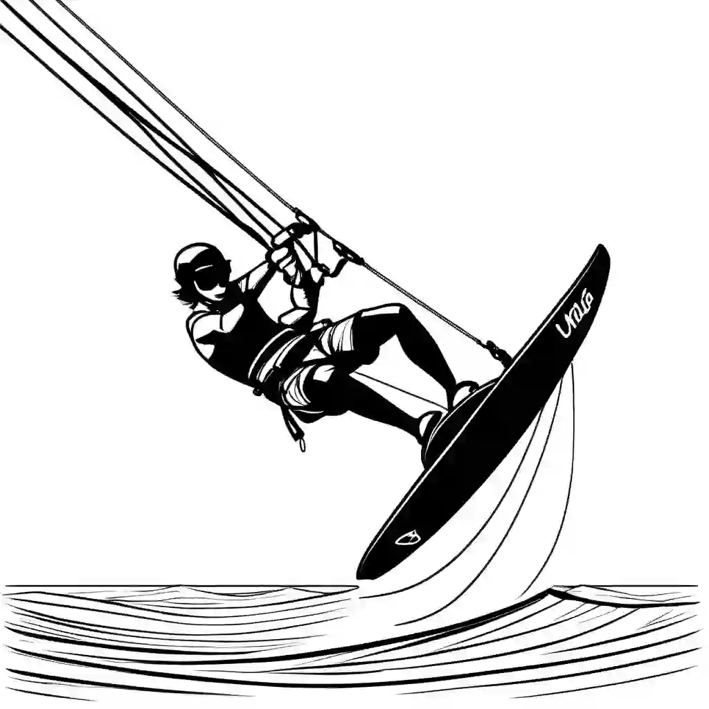 Kite Surfing coloring pages